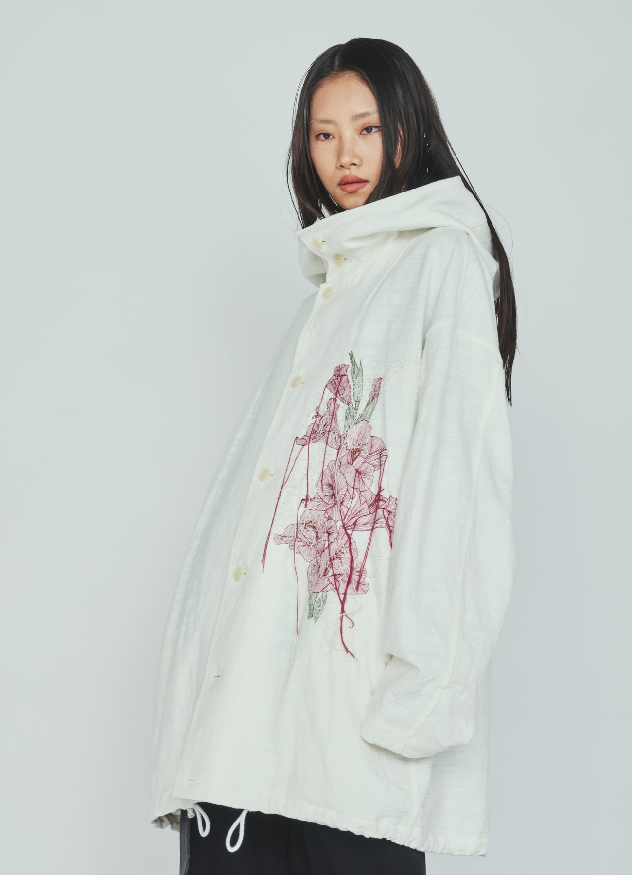 花 風景 （I） COTTON/LINEN FLOWER EMBROIDERY PARKA – THE SHOP YOHJI YAMAMOTO