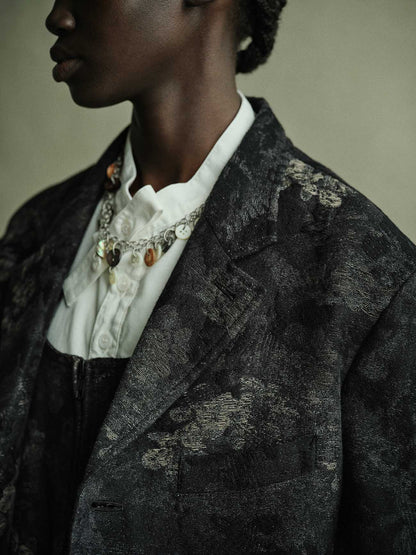 BRASS MULTI-BUTTON 2WAY NECKLACE