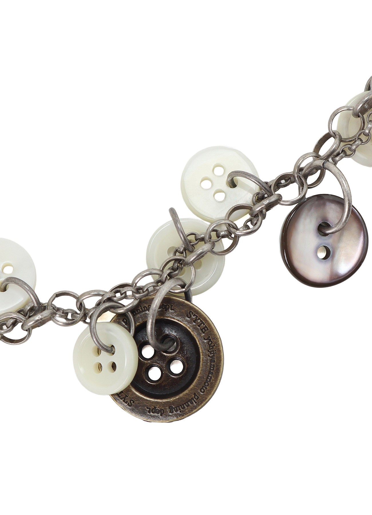 BRASS MULTI-BUTTON 2WAY NECKLACE