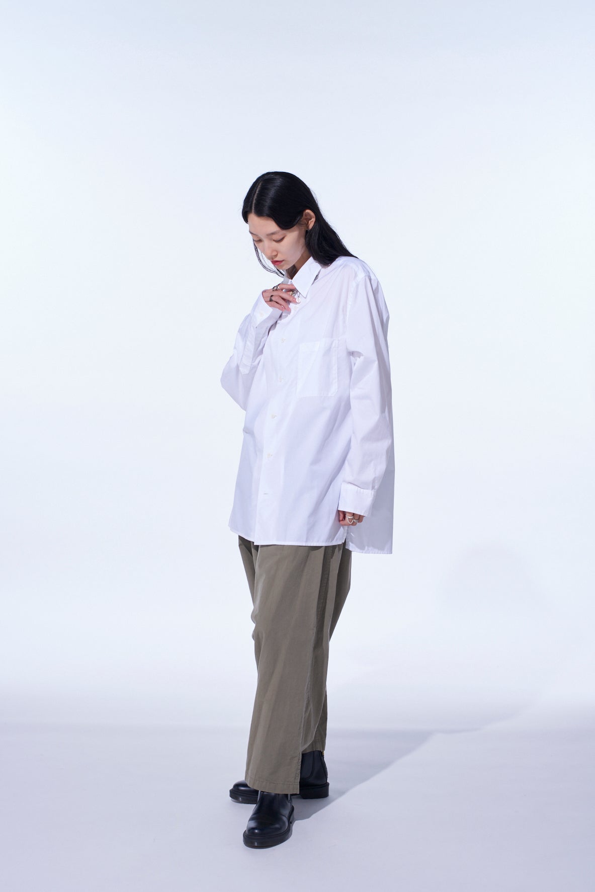COTTON BROAD LOOSE-FIT REGULAR COLLAR SHIRT