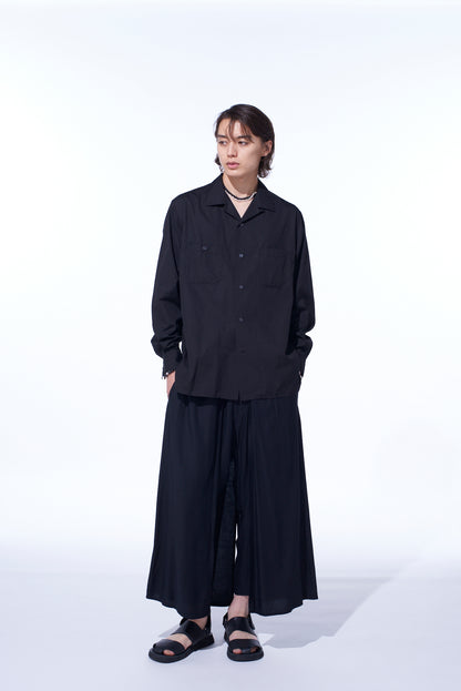 COTTON BROAD LOOSE-FIT OPEN COLLAR SHIRT