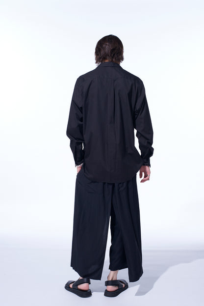COTTON BROAD LOOSE-FIT OPEN COLLAR SHIRT