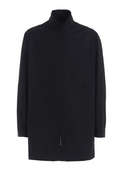 COTTON BROAD STAND COLLAR ZIPPER SHIRT