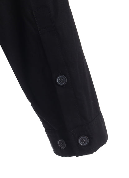 COTTON BROAD STAND COLLAR ZIPPER SHIRT