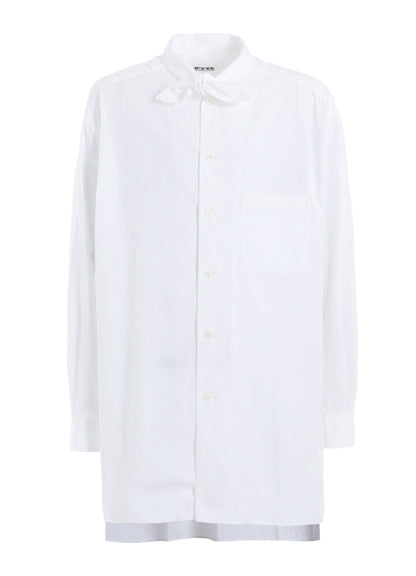 COTTON BROAD RIBBON COLLAR SHIRT