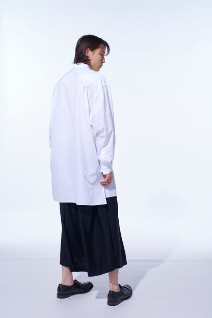 COTTON BROAD RIBBON COLLAR SHIRT
