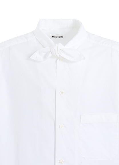 COTTON BROAD RIBBON COLLAR SHIRT