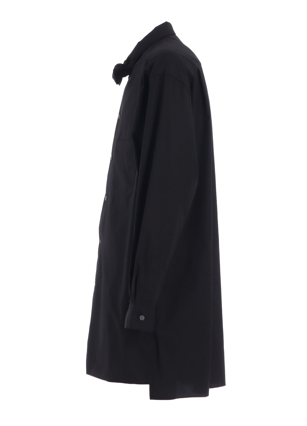 COTTON BROAD RIBBON COLLAR SHIRT