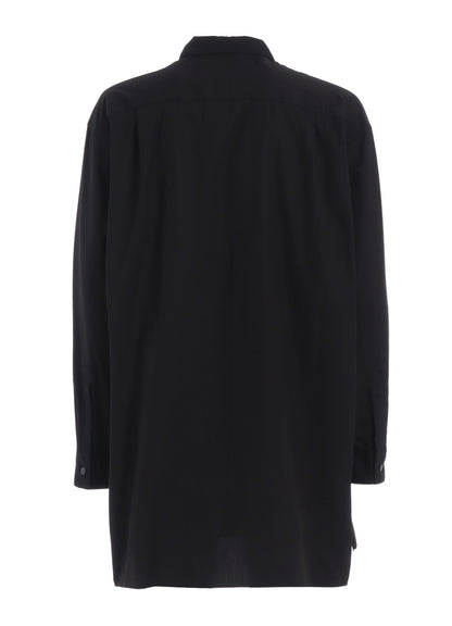 COTTON BROAD RIBBON COLLAR SHIRT