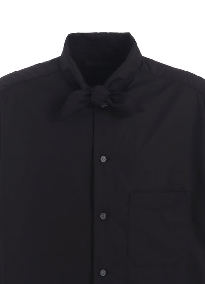 COTTON BROAD RIBBON COLLAR SHIRT