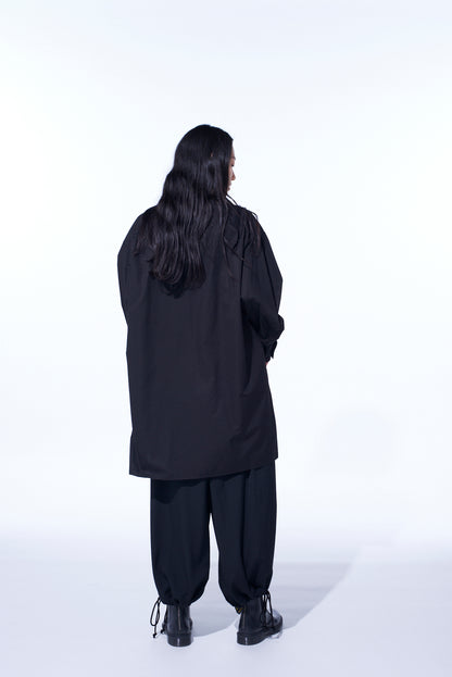 COTTON BROAD RIBBON COLLAR SHIRT