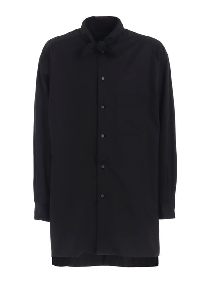 COTTON BROAD RIBBON COLLAR SHIRT