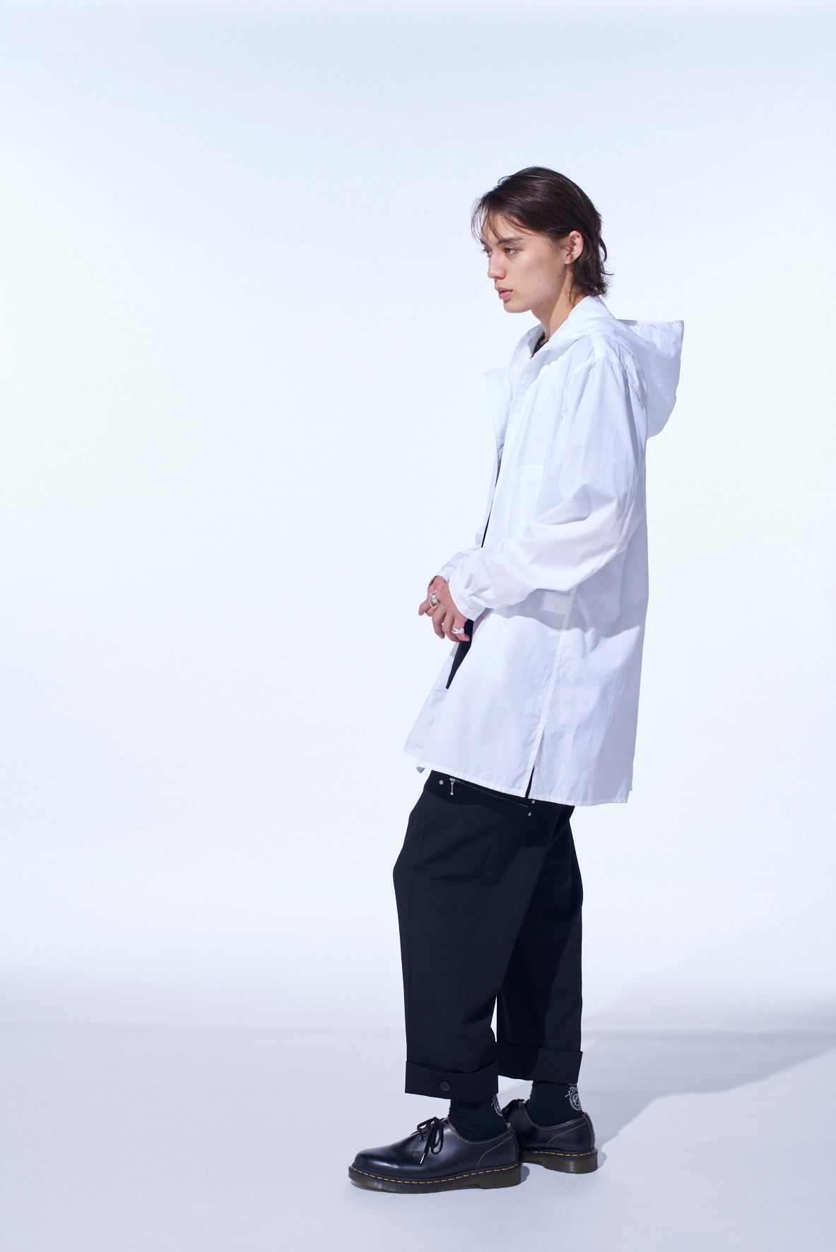 COTTON BROAD HOODED SHIRT