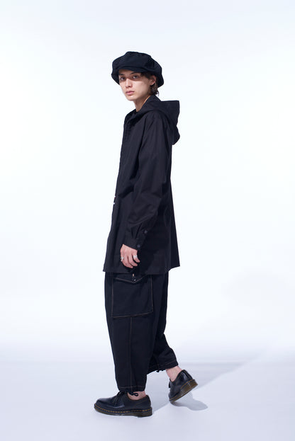 COTTON BROAD HOODED SHIRT