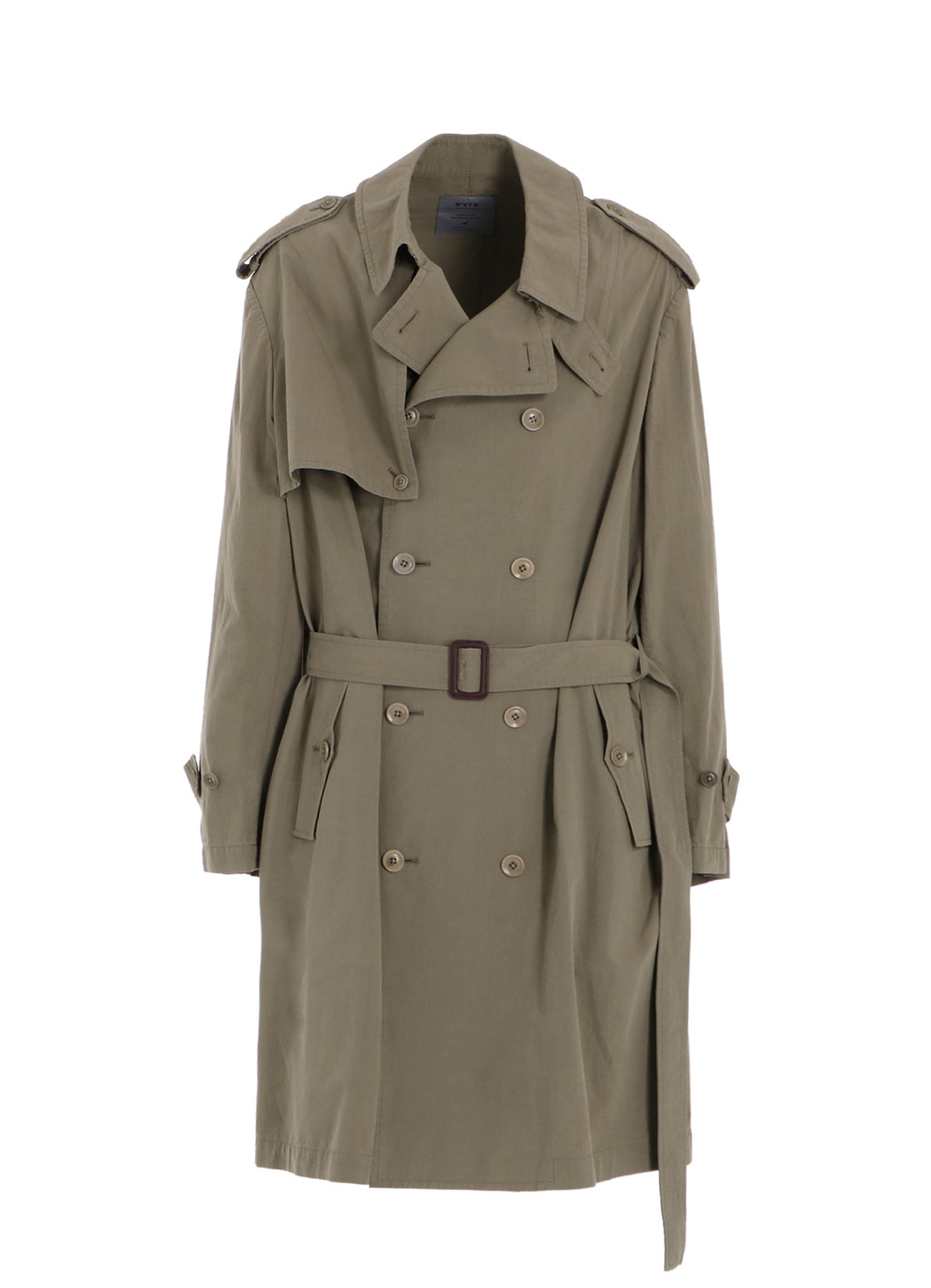 BRUSHED WASHER FINISH BROAD TRENCH COAT