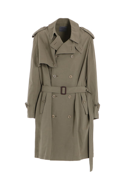 BRUSHED WASHER FINISH BROAD TRENCH COAT