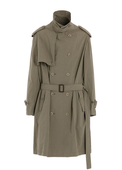 BRUSHED WASHER FINISH BROAD TRENCH COAT