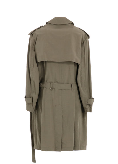 BRUSHED WASHER FINISH BROAD TRENCH COAT