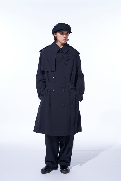 BRUSHED WASHER FINISH BROAD TRENCH COAT