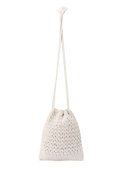 KNITTED DRAWSTRING MINI BAG