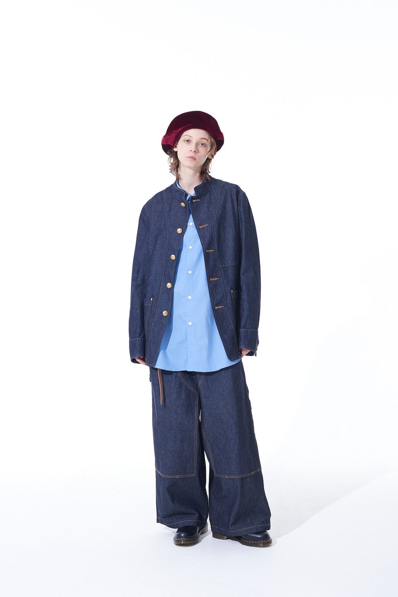 10 OZ DENIM STAND COLLAR COVERALLS JACKET