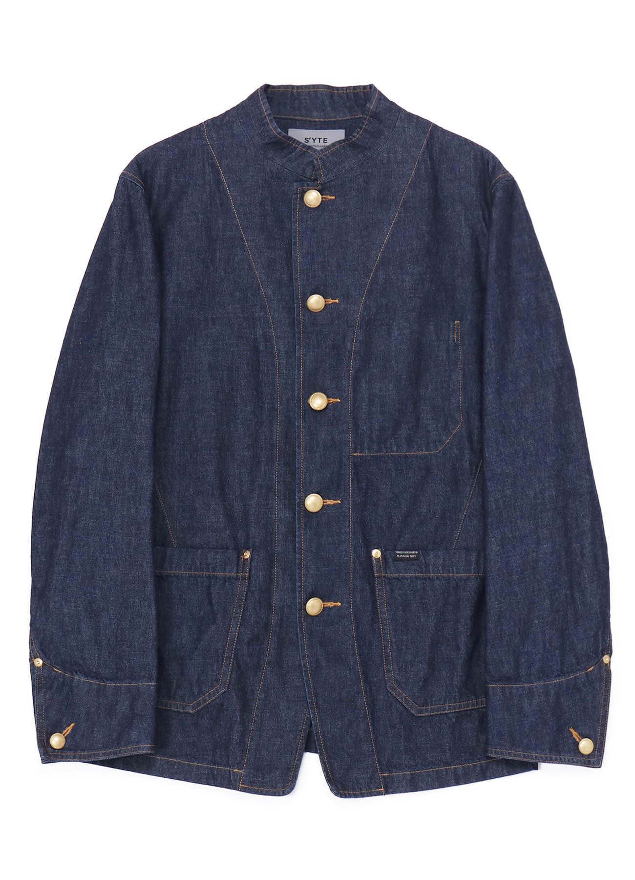 10 OZ DENIM STAND COLLAR COVERALLS JACKET