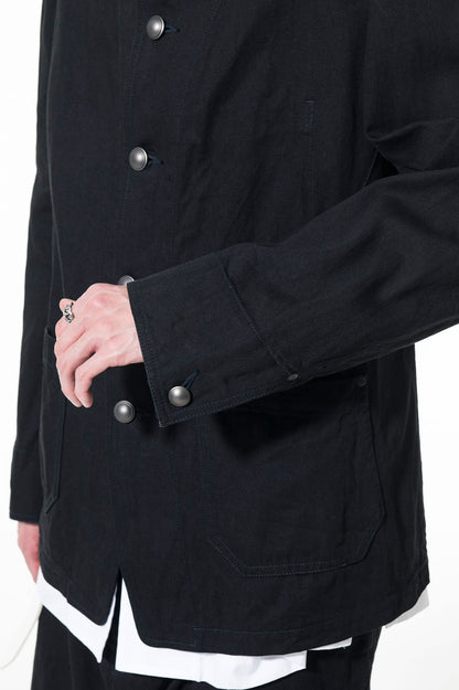 10 OZ DENIM STAND COLLAR COVERALLS JACKET