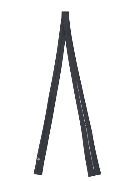 SILK SATIN「BLACK IS MODEST」MESSAGE NARROW SQUARE TIE