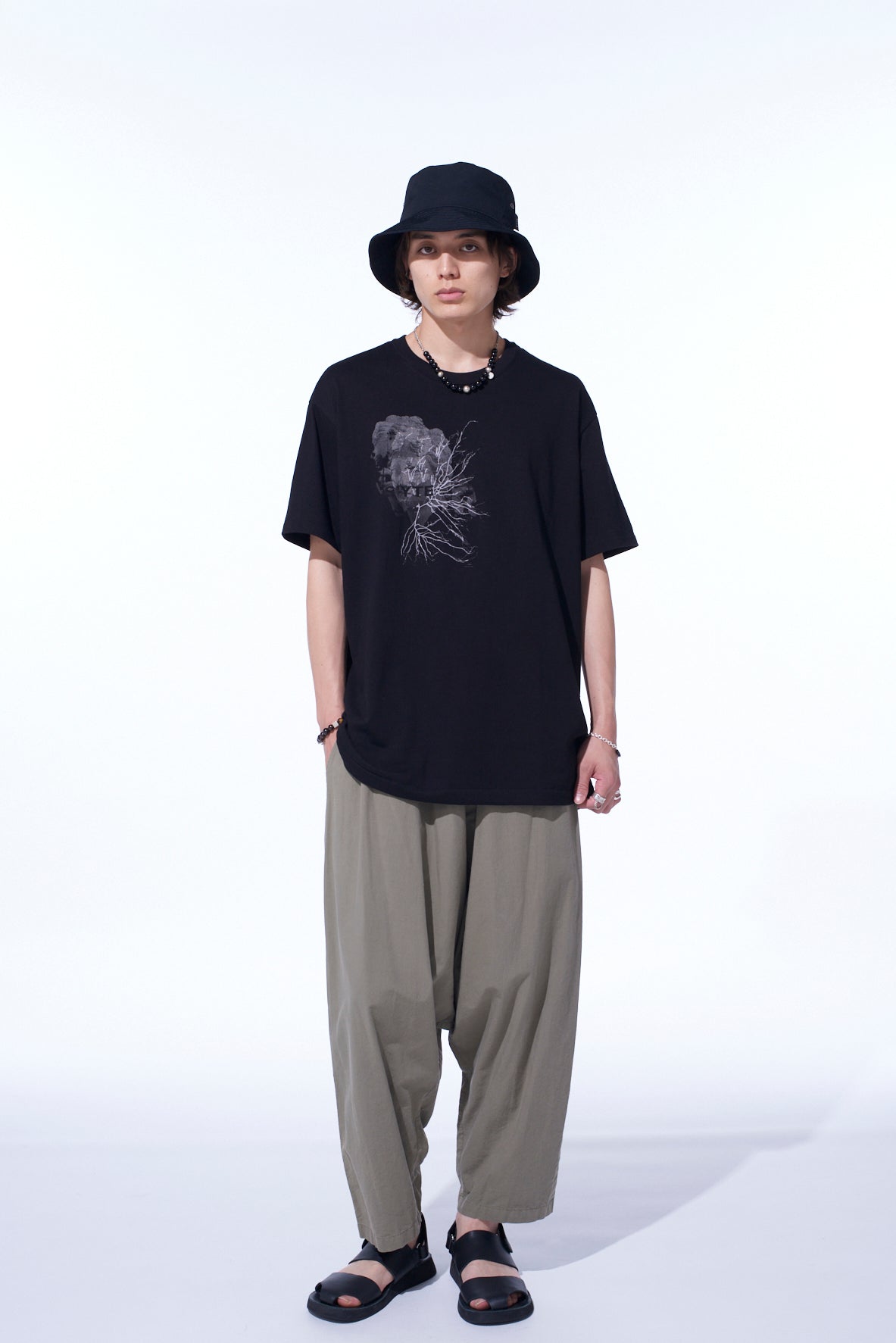 BRUSHED WASHER FINISH BROAD SAROUEL PANTS