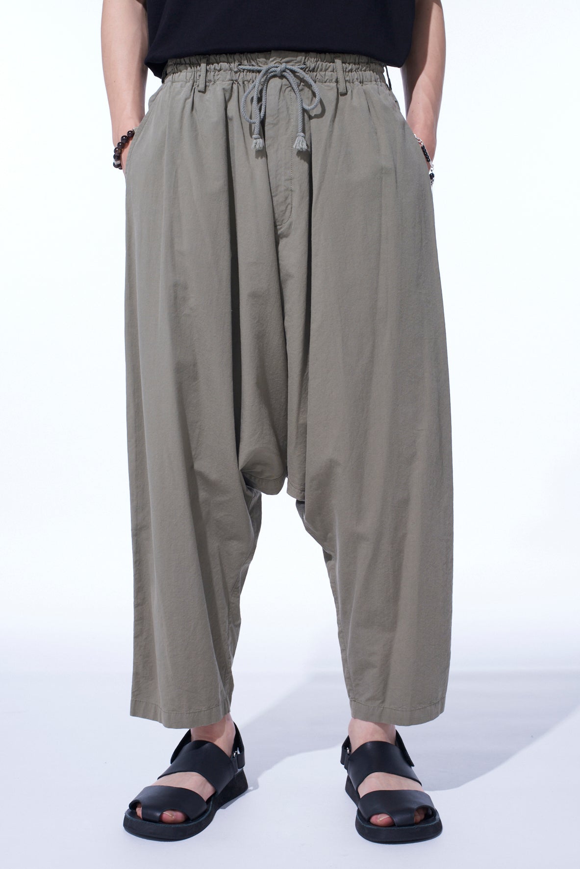 BRUSHED WASHER FINISH BROAD SAROUEL PANTS