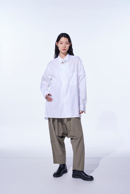 BRUSHED WASHER FINISH BROAD SAROUEL PANTS