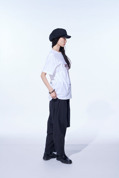 BRUSHED WASHER FINISH BROAD SAROUEL PANTS