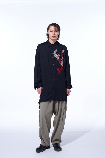 BRUSHED WASHER FINISH BROAD CARGO PANTS