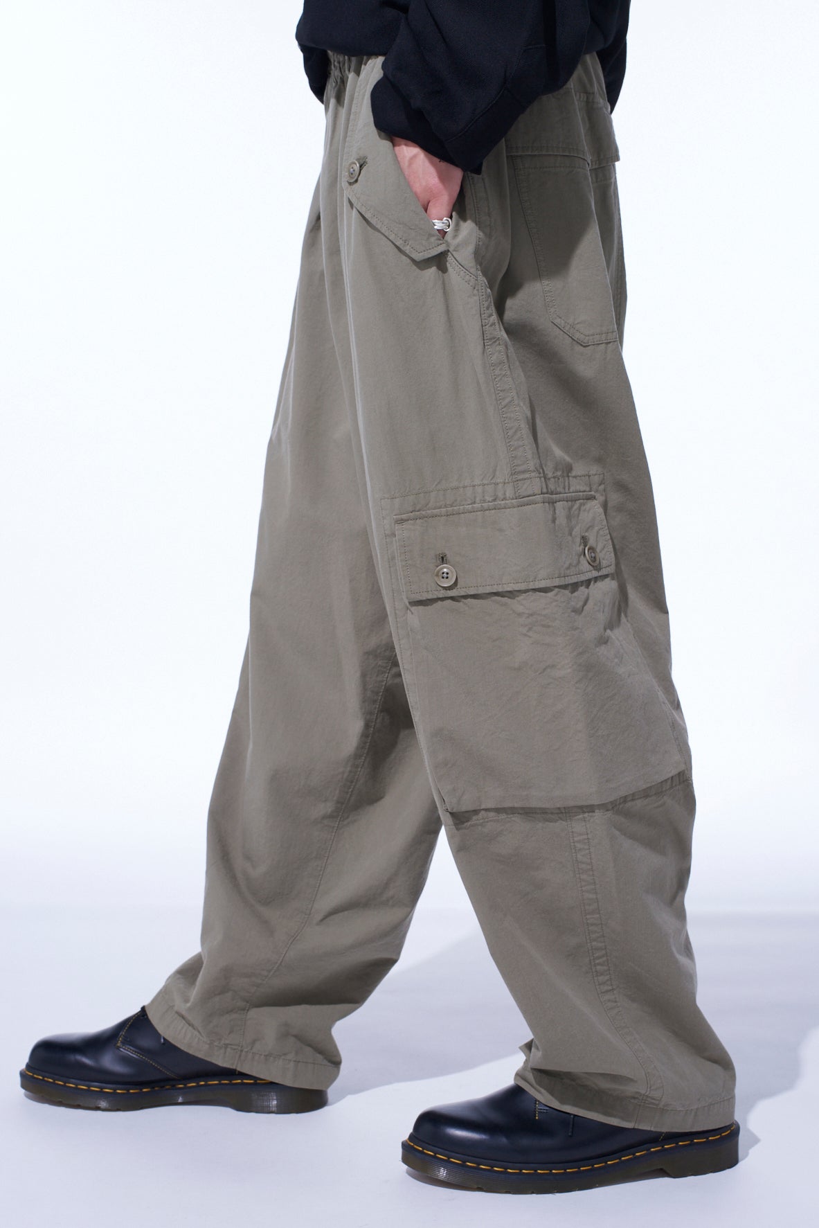 BRUSHED WASHER FINISH BROAD CARGO PANTS – THE SHOP YOHJI YAMAMOTO