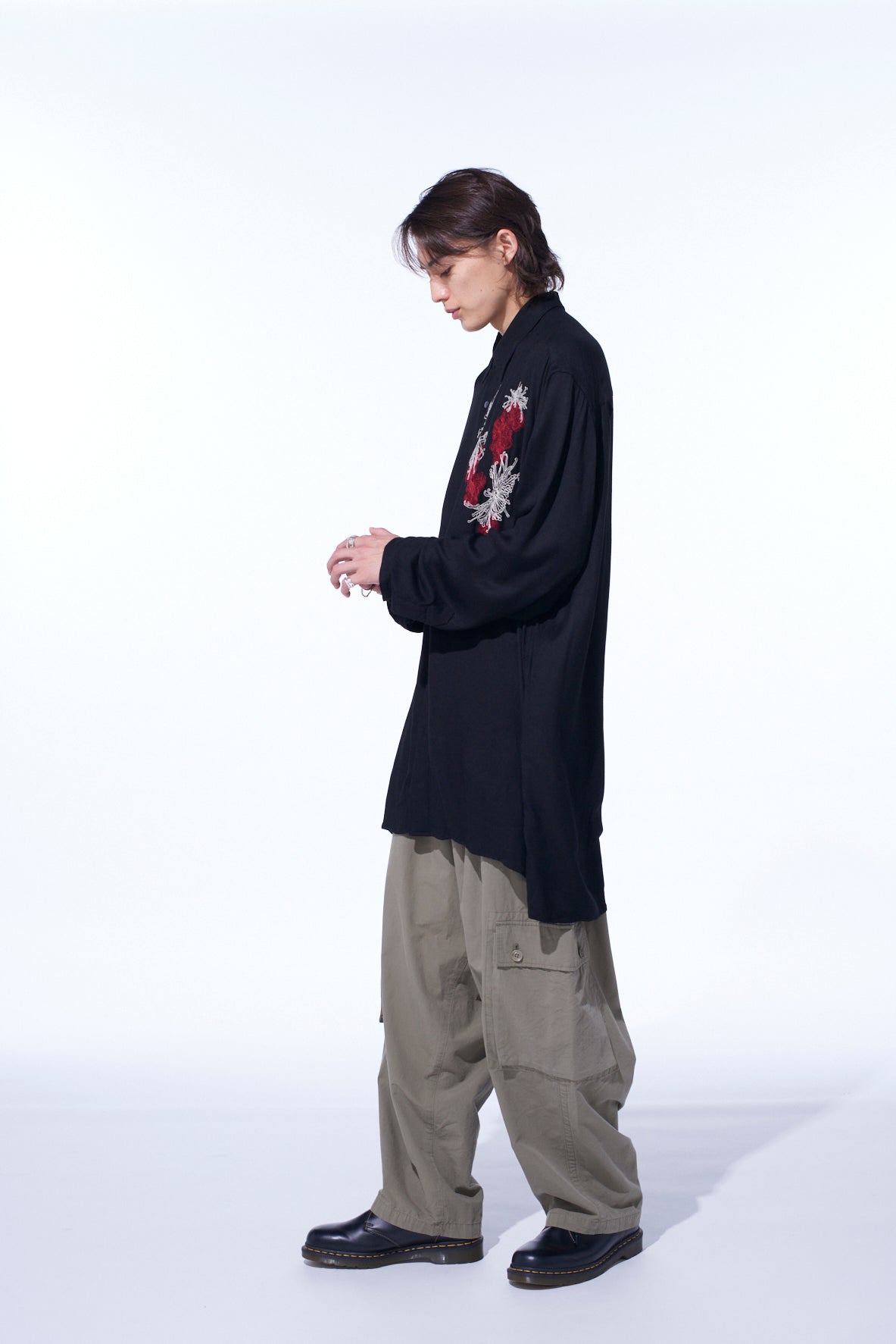 BRUSHED WASHER FINISH BROAD CARGO PANTS