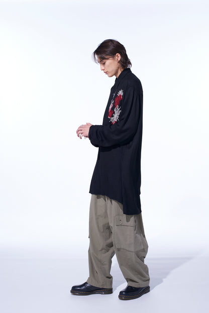 BRUSHED WASHER FINISH BROAD CARGO PANTS