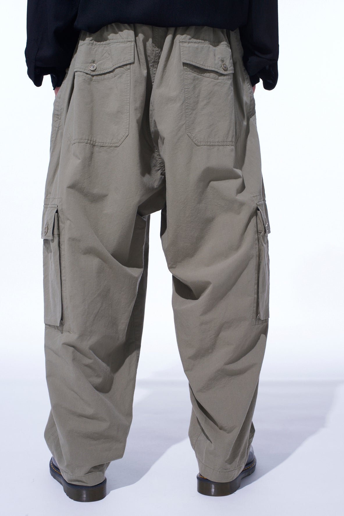 BRUSHED WASHER FINISH BROAD CARGO PANTS