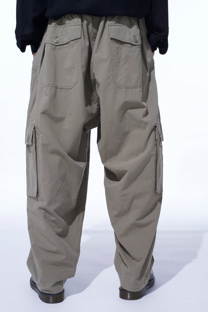 BRUSHED WASHER FINISH BROAD CARGO PANTS
