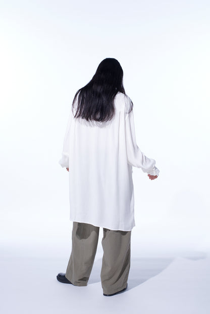 BRUSHED WASHER FINISH BROAD 5POCKET WIDE PANTS