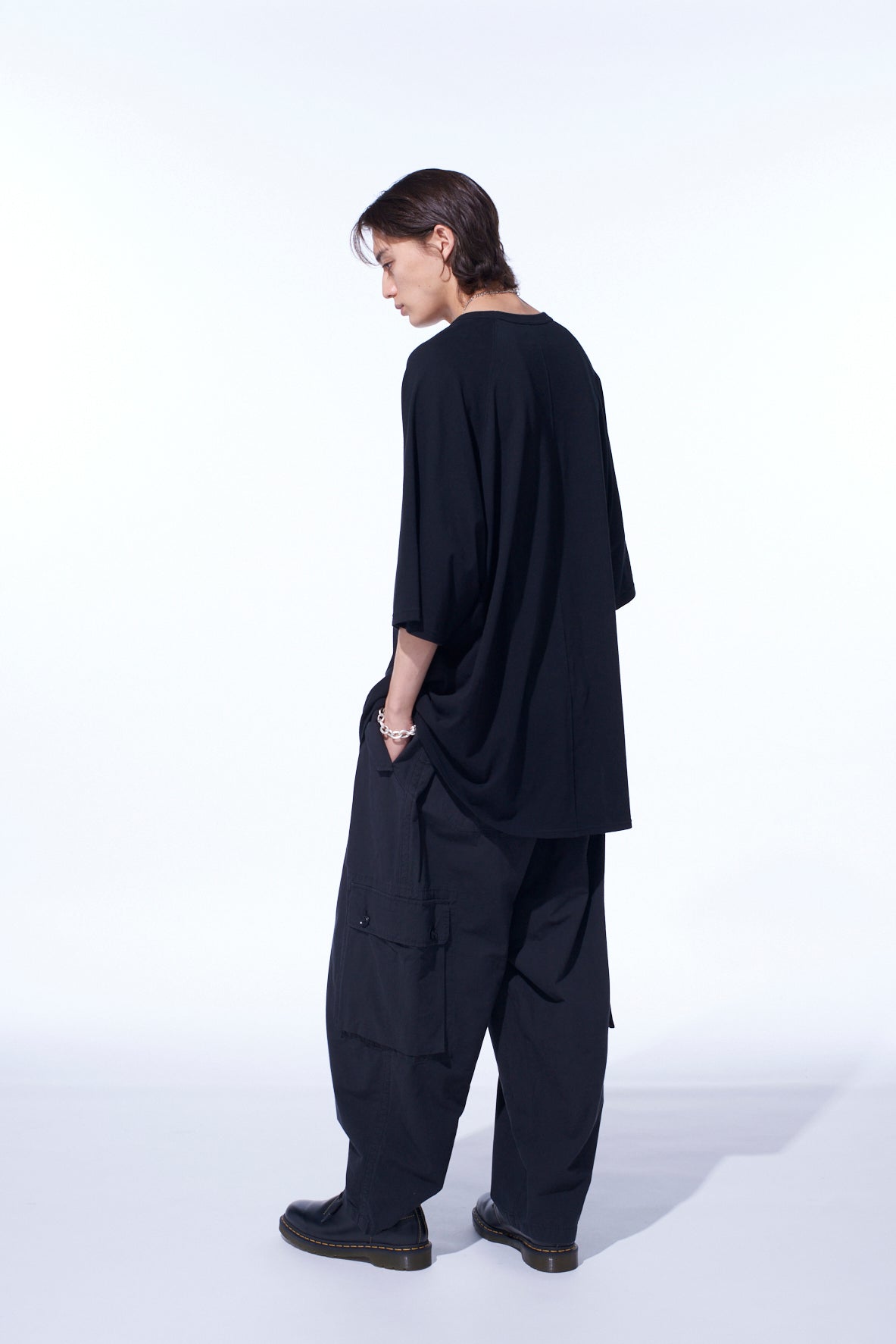 BRUSHED WASHER FINISH BROAD CARGO PANTS