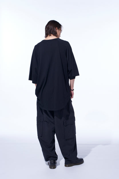 BRUSHED WASHER FINISH BROAD CARGO PANTS