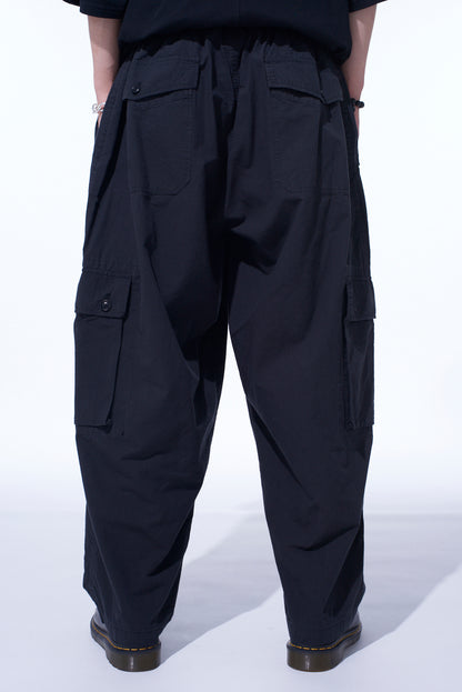 BRUSHED WASHER FINISH BROAD CARGO PANTS