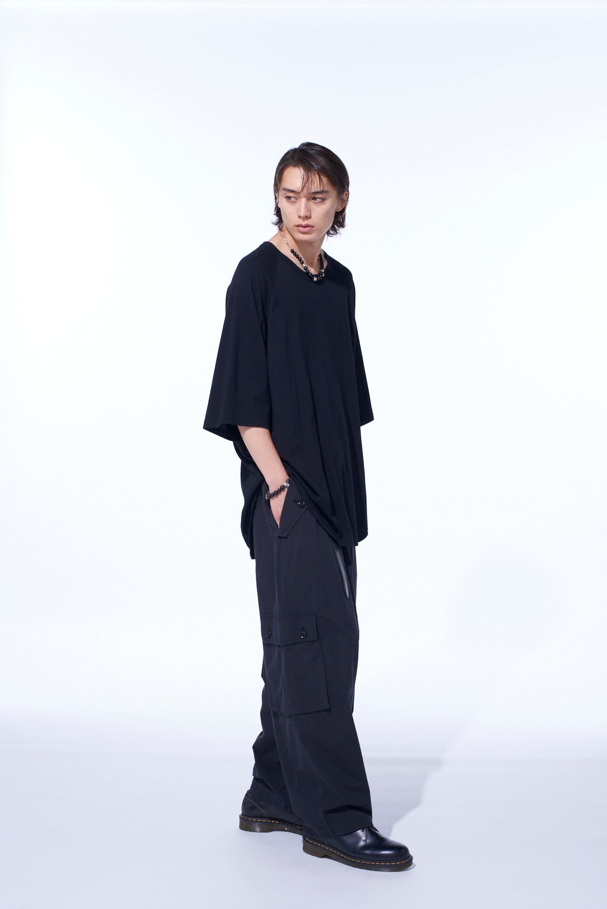 BRUSHED WASHER FINISH BROAD CARGO PANTS