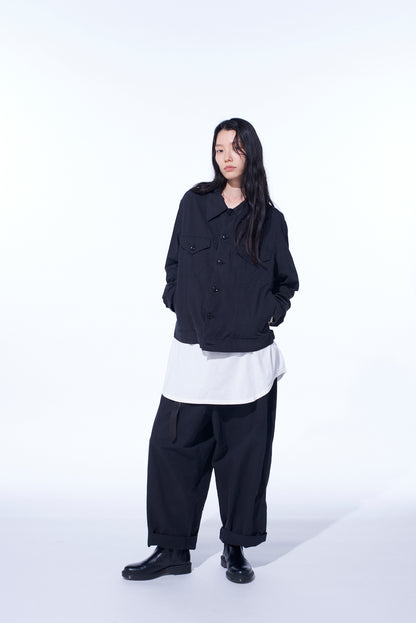 BRUSHED WASHER FINISH BROAD 5POCKET WIDE PANTS