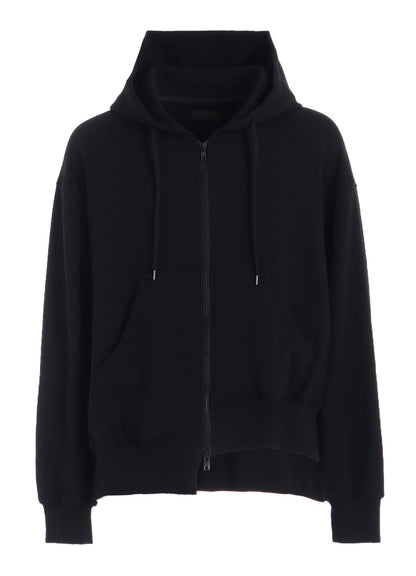 FRENCH TERRY ASYMMETRICAL ZIP-UP HOODIE