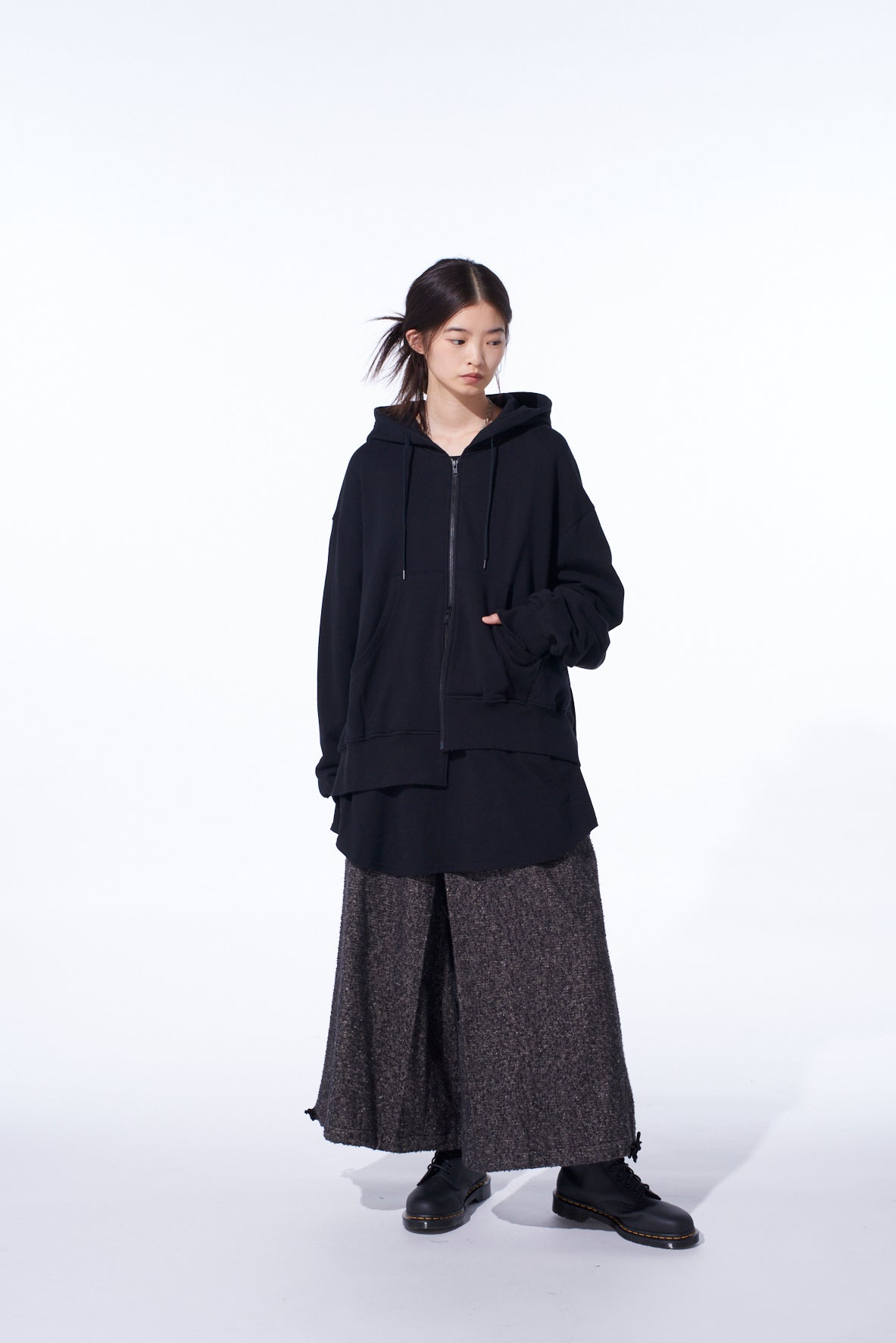 FRENCH TERRY ASYMMETRICAL ZIP-UP HOODIE – THE SHOP YOHJI YAMAMOTO