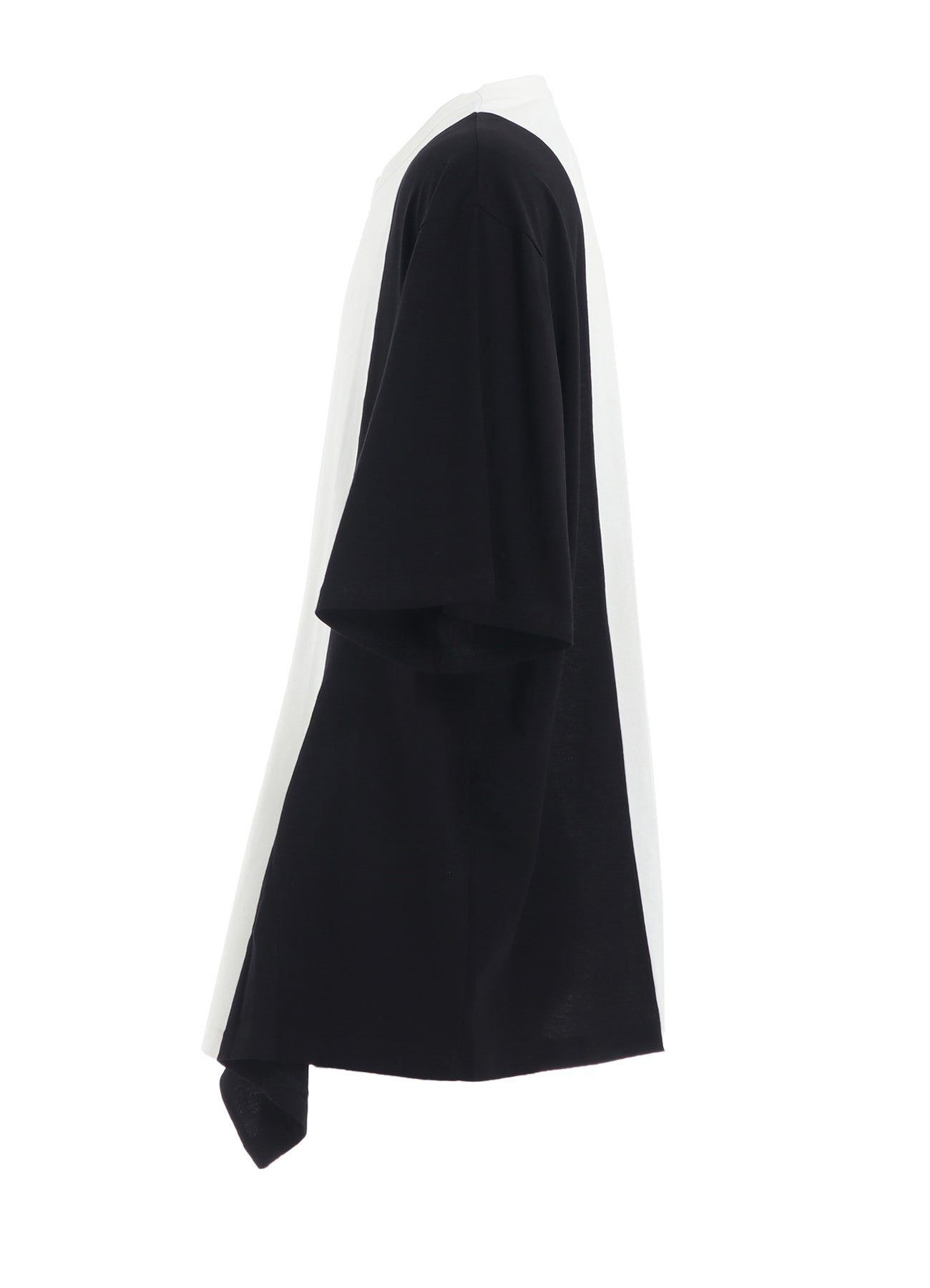 COTTON JERSEY FABRIC SWITCH H/S DRAPED T-SHIRT