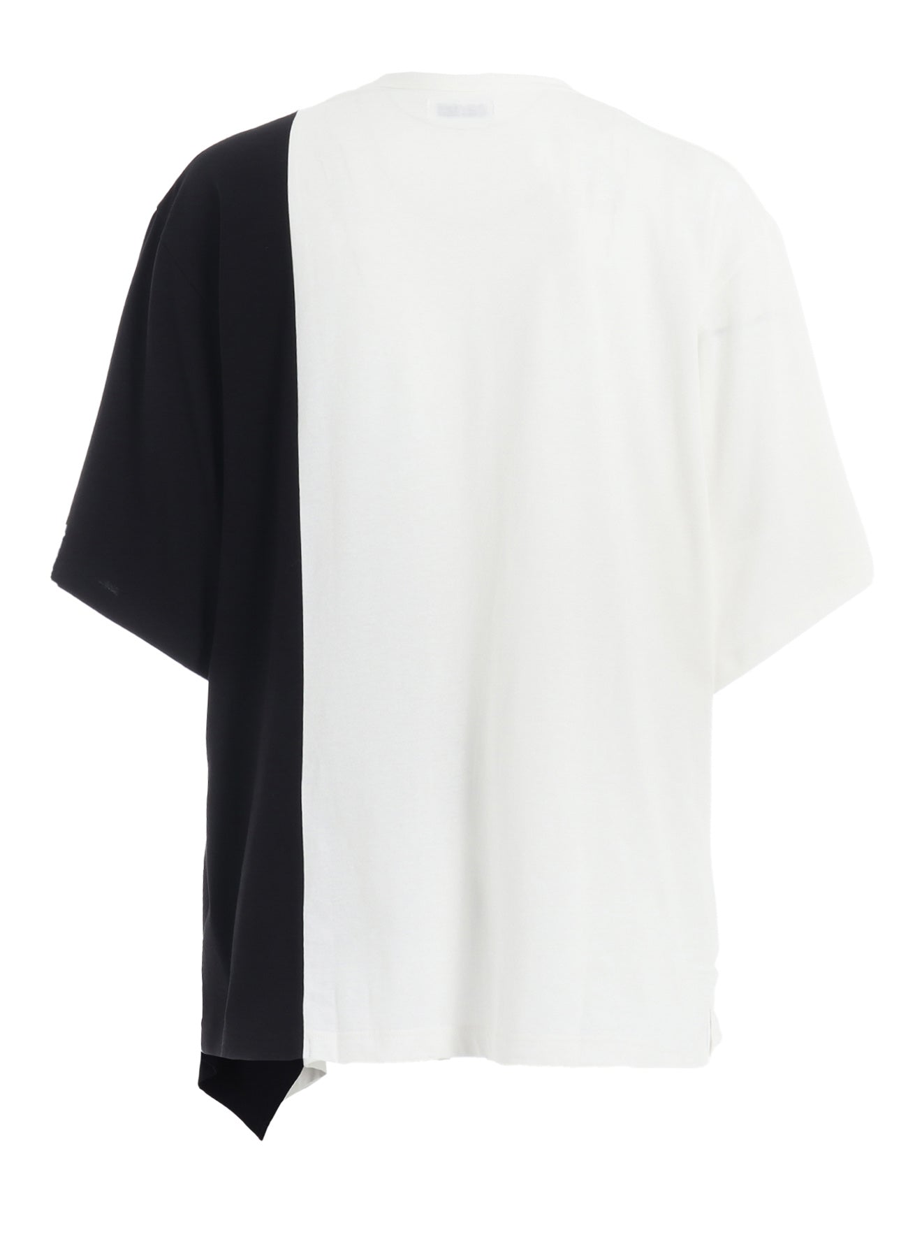 COTTON JERSEY FABRIC SWITCH H/S DRAPED T-SHIRT