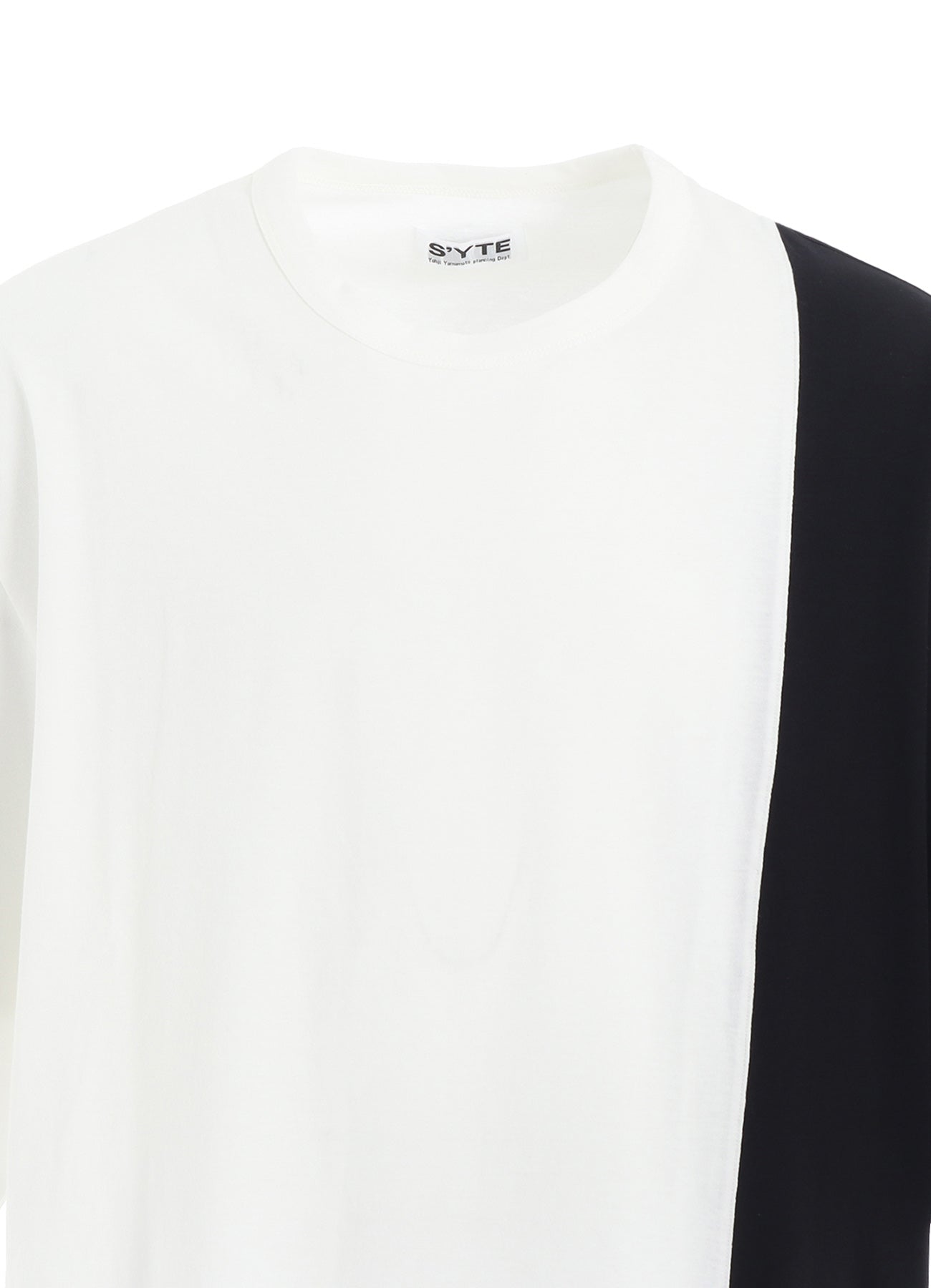 COTTON JERSEY FABRIC SWITCH H/S DRAPED T-SHIRT