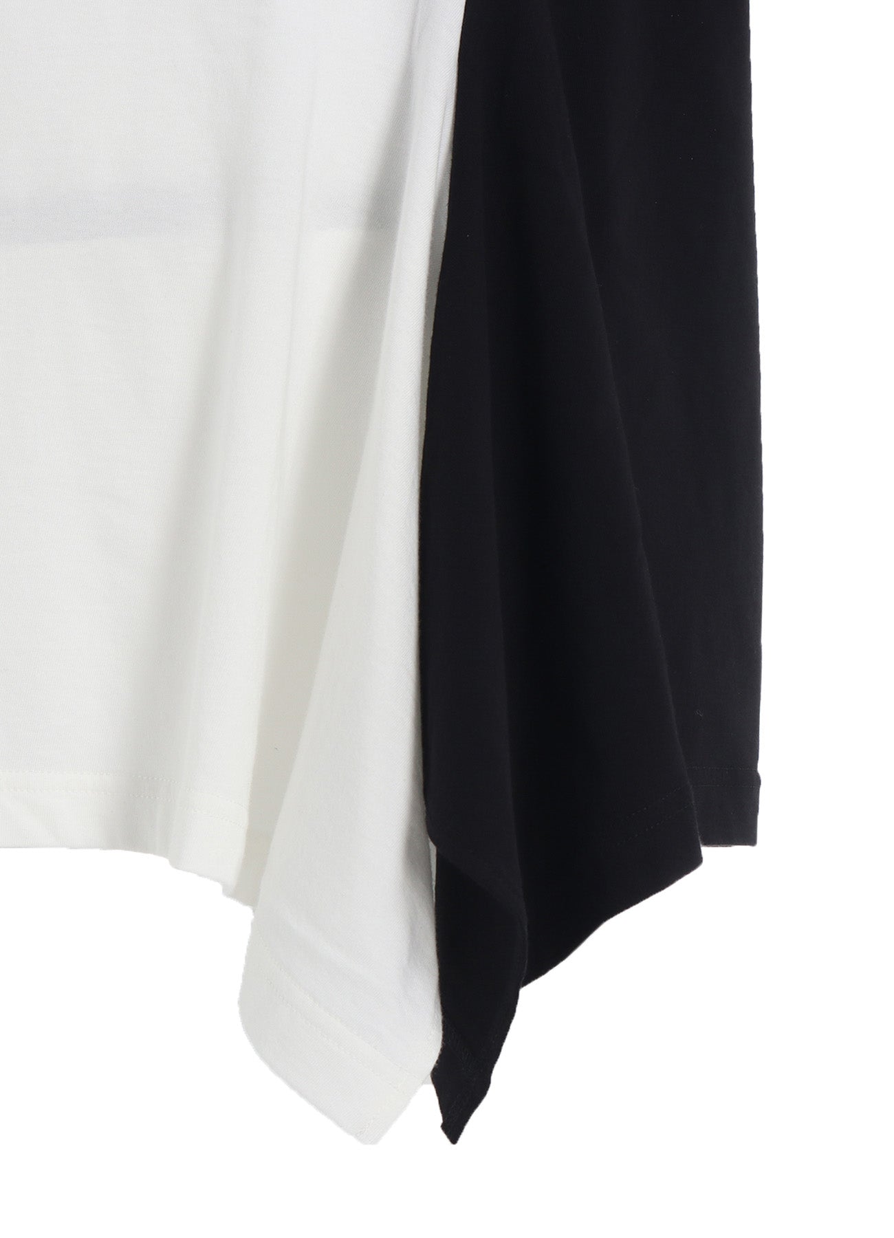 COTTON JERSEY FABRIC SWITCH H/S DRAPED T-SHIRT